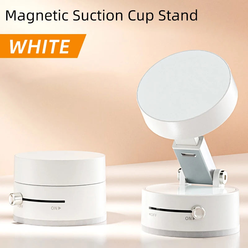 Universal Vacuum Magnetic Car Phone Holder Stand Dashboard Magnet Foldable Round Bracket Support Car Accessories