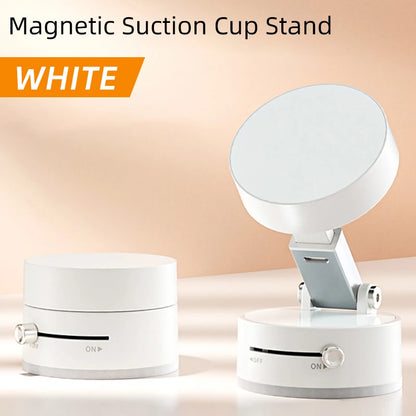 Universal Vacuum Magnetic Car Phone Holder Stand Dashboard Magnet Foldable Round Bracket Support Car Accessories