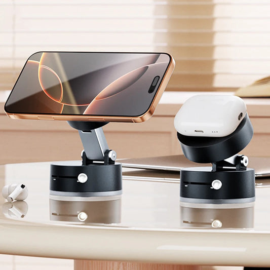 Universal Vacuum Magnetic Car Phone Holder Stand Dashboard Magnet Foldable Round Bracket Support Car Accessories