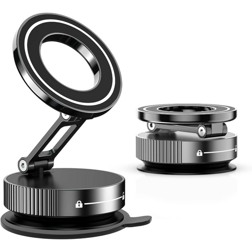 2026 Upgraded Vacuum Magnetic Car Phone Holder 360° Reinforced 96LBS Ultra Suction Cup Phone Mount for MagSafe Cell Phone