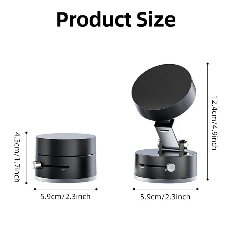 Universal Vacuum Magnetic Car Phone Holder Stand Dashboard Magnet Foldable Round Bracket Support Car Accessories
