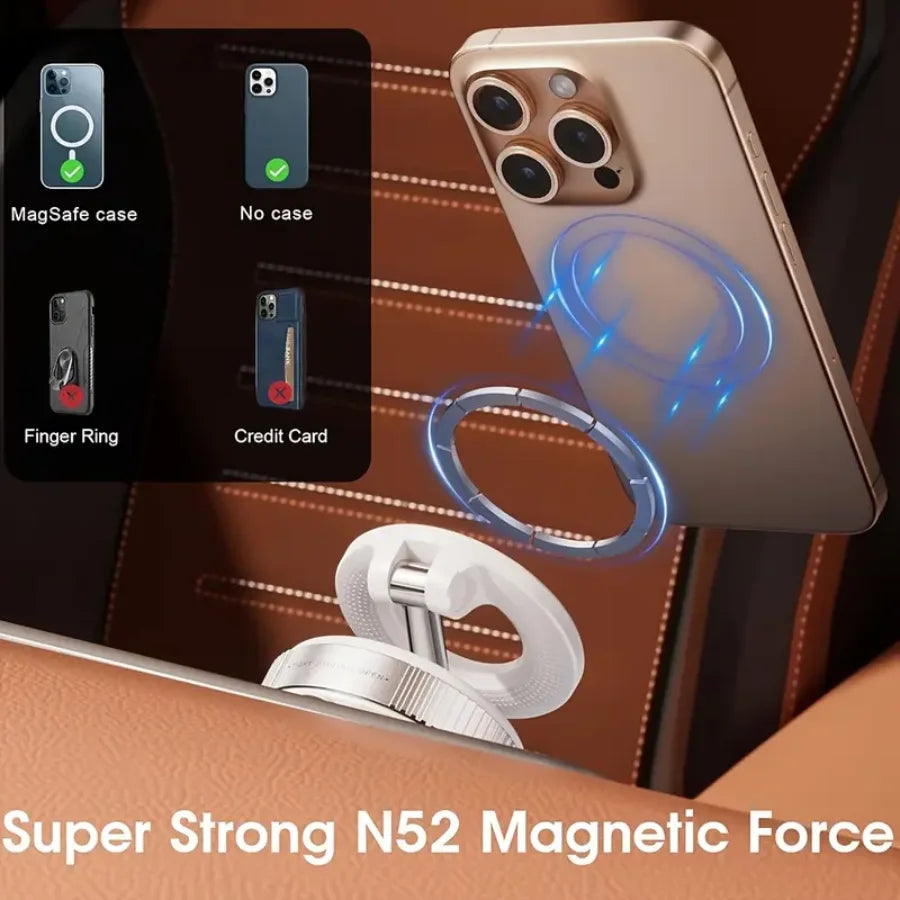 2026 Upgraded Vacuum Magnetic Car Phone Holder 360° Reinforced 96LBS Ultra Suction Cup Phone Mount for MagSafe Cell Phone