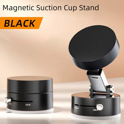Universal Vacuum Magnetic Car Phone Holder Stand Dashboard Magnet Foldable Round Bracket Support Car Accessories